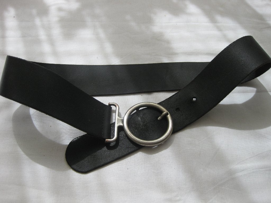 Leren Riem Vera Pelle Zwart Leer XL, Kleding | Dames, 80 tot 90 cm, Bruin, Nieuw, Tailleriem
