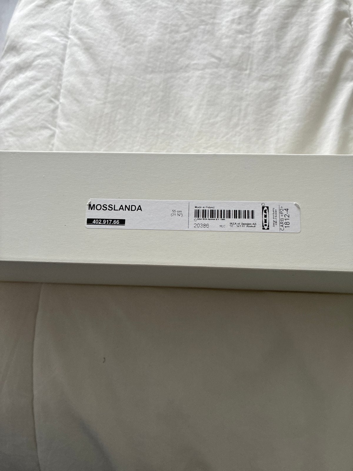 IKEA MOSSLANDA Schilderijplank 55 cm wit, Ophalen of Verzenden, Nieuw