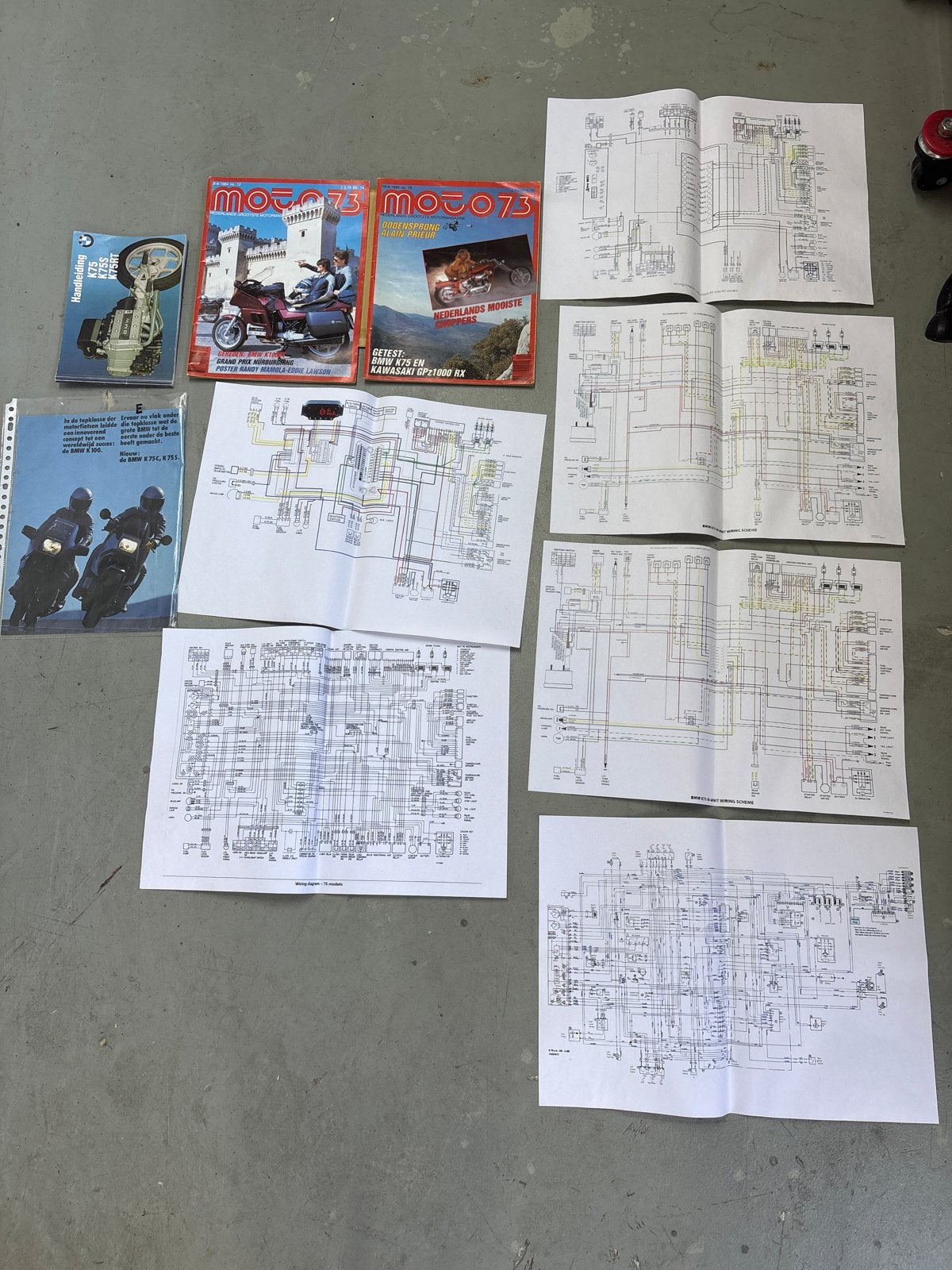 BMW K75 Documentatie: Handleiding, Moto 73 & Schema's, Motoren, Ophalen of Verzenden, BMW