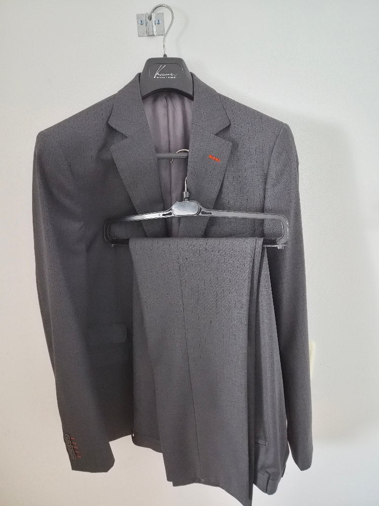 Grijs gestreept kostuum van Seven Square, Ophalen, Maat 56/58 (XL), Zo goed als nieuw, Grijs