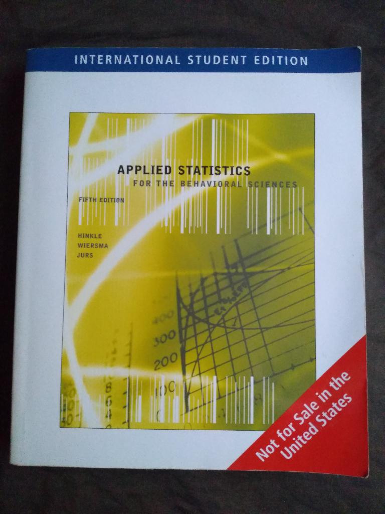 Applied Statistics for the Behavioral Sciences, Boeken, Hinkle, Wiersma & Jurs, Ophalen of Verzenden, Beta, WO
