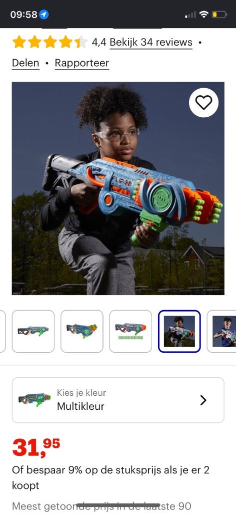 Nerf Elite 2.0 Flipshots Flip-32 Blaster, Ophalen of Verzenden, Zo goed als nieuw