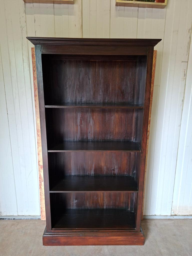 Koloniaal teakhouten boekenkast afm: 97x34m en 180cm hoog., Ophalen of Verzenden