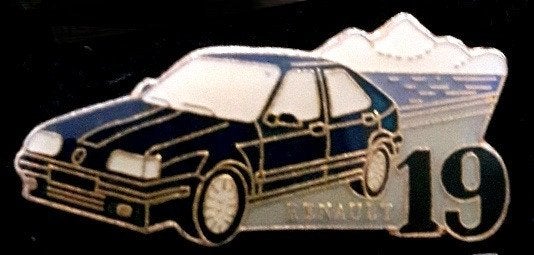 Renault 19 donkerblauw pin, Verzenden, Nieuw, Transport, Speldje of Pin