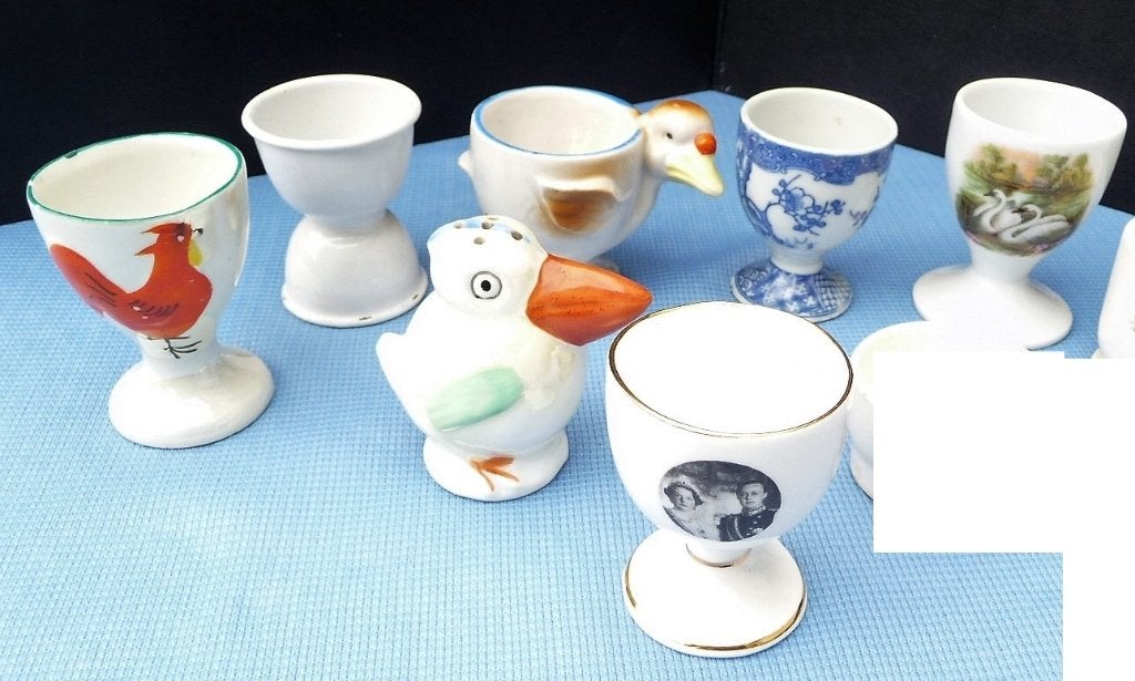 10 EIERDOPJE S VINTAGE MET 4 ZOUTVAATJES en TWEELINGDOP,KERS, Verzenden, Huis en Inrichting