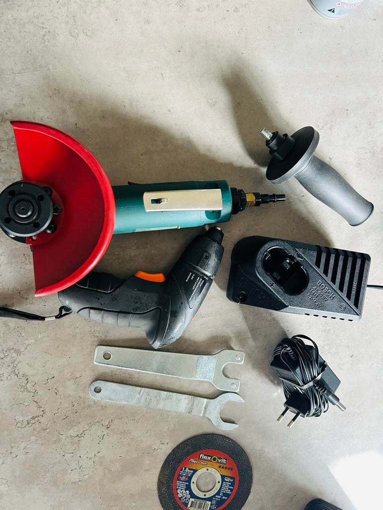 Parkside PDNS125-A1 slijpmachine met accessoires, Doe-het-zelf en Verbouw, Gereedschap | Slijpmachines, Gebruikt, Haakse handslijpmachine