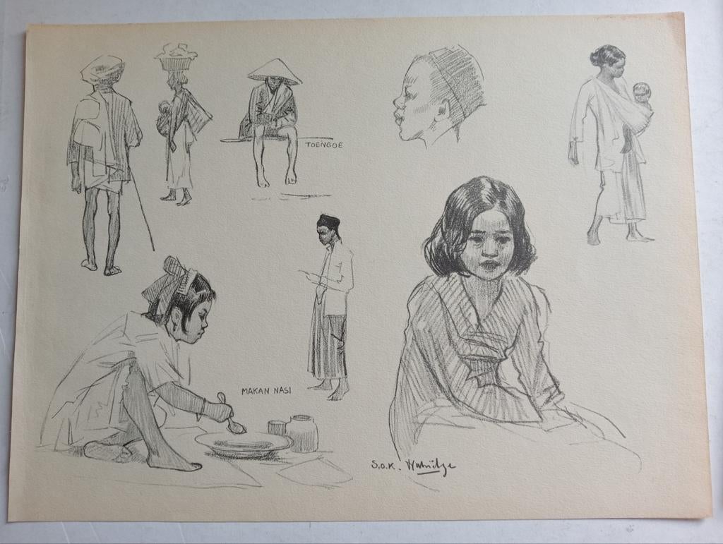 Gabrielse prent Nederlands Indië Indonesië, Ophalen of Verzenden, Voor 1940, Gebruikt, Overige onderwerpen