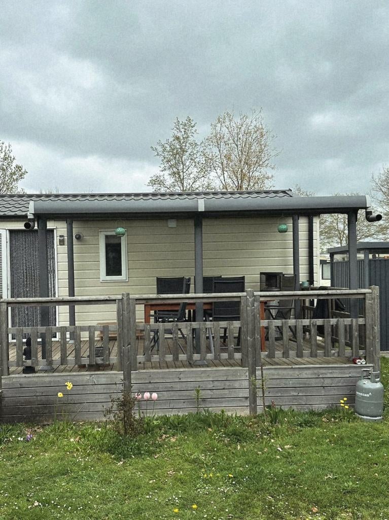 Terras overkapping, grijs aluminium  4x3 B/D, Ophalen, Zo goed als nieuw, Veranda
