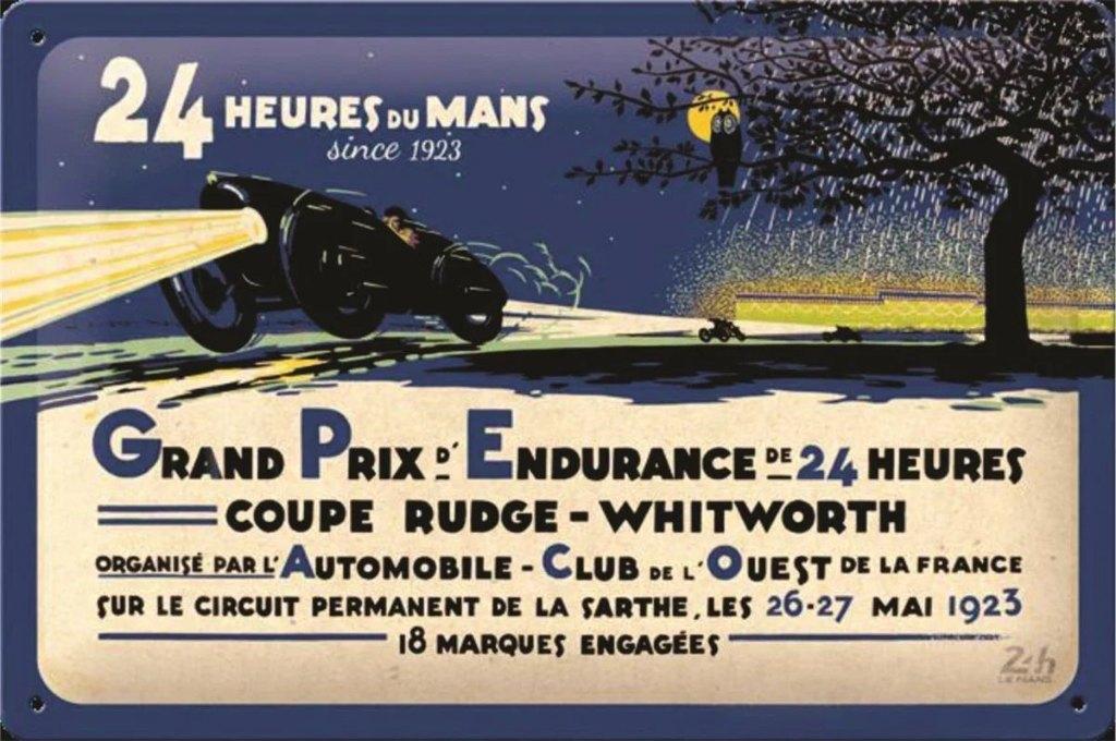24 Hrs Le Mans 1923 race relief reclamebord van metaal deco, Ophalen of Verzenden, Nieuw, Auto's