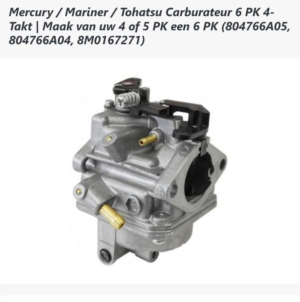 Mercury/Mariner/Tohatsu Carburateur 6 PK 4-Takt Upgrade, Ophalen of Verzenden, Gebruikt, Motor en Techniek, Motorboot
