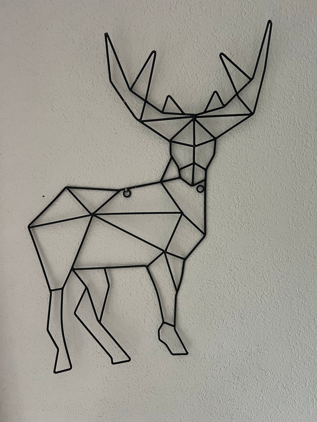 Metalen Hertenkop Wanddecoratie - Geometrisch Design, Metaal, 40 cm, Decoratieobject, Ophalen of Verzenden
