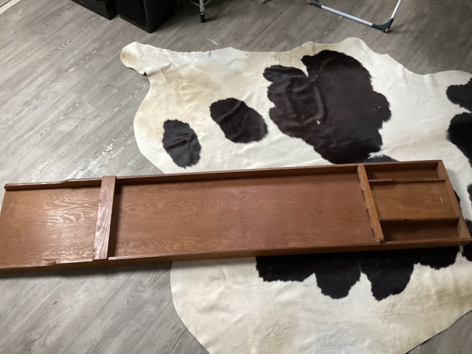 Vintage houten sjoelbak met sjoelschijven, Een of twee spelers, Ophalen, Gebruikt