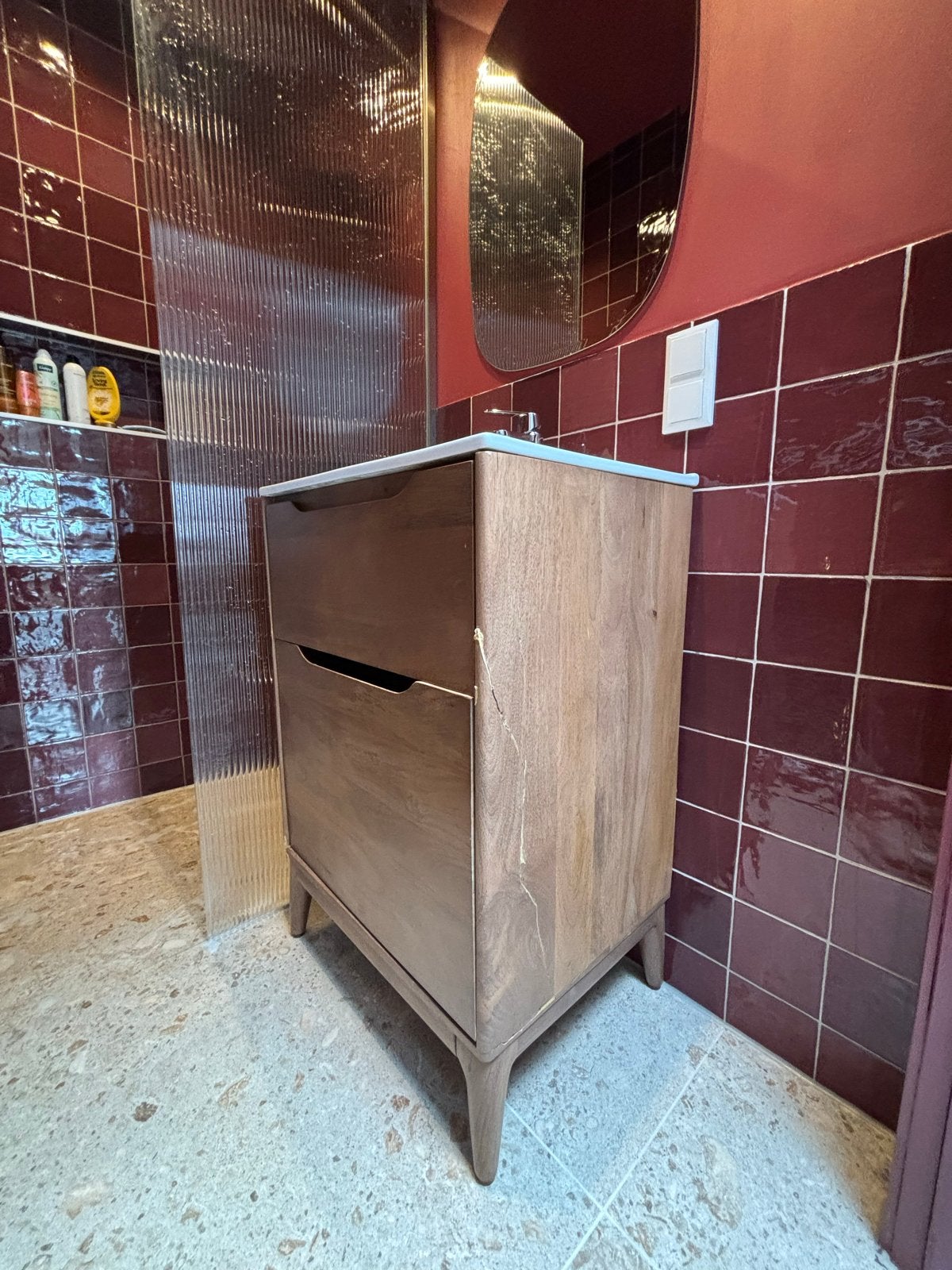 Wastafelkast met wasbak - Gebruikt, Gebruikt, Minder dan 100 cm, Wastafelkast, 25 tot 50 cm