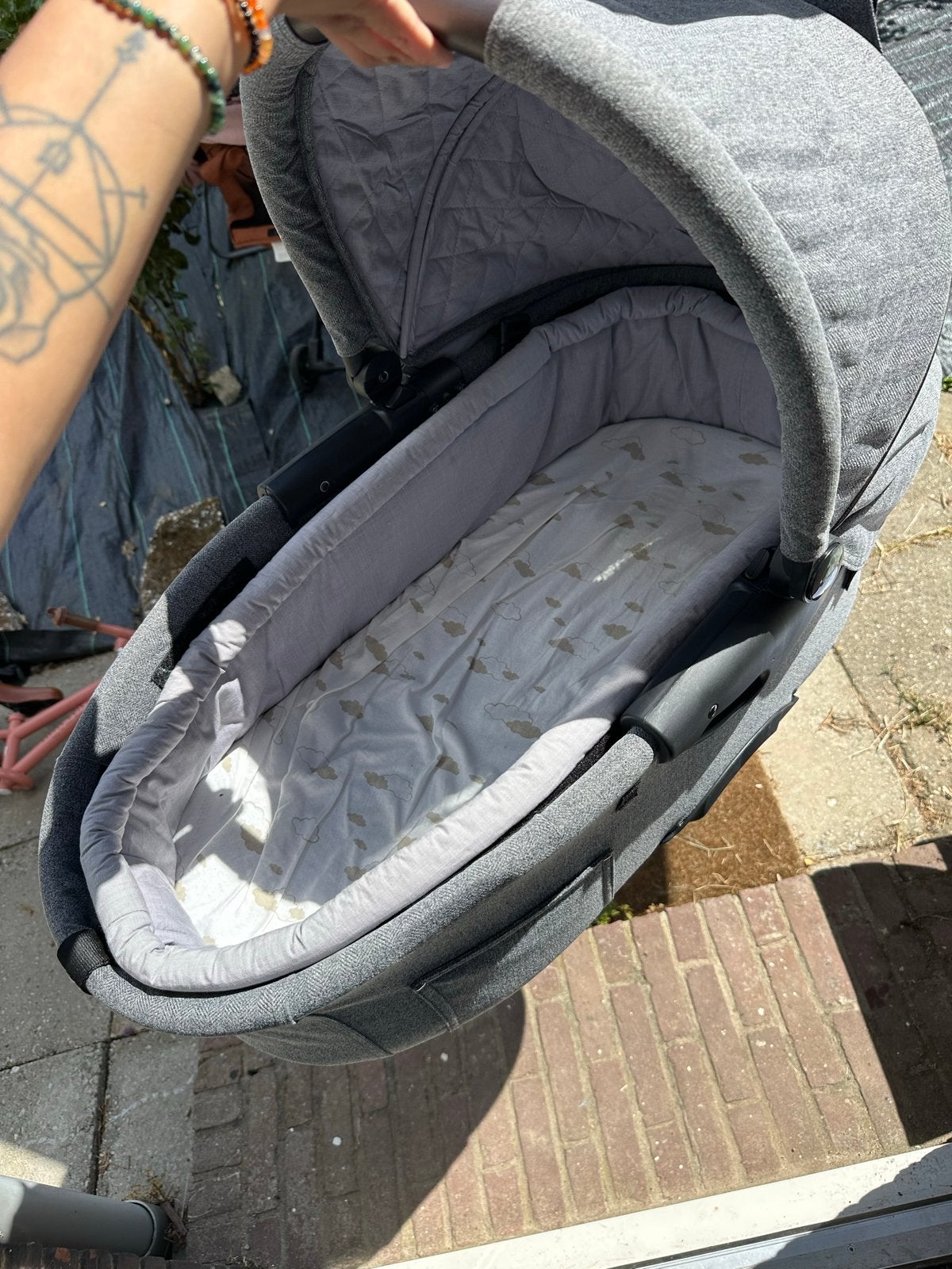 Kinderwagen met reiswieg - Zo goed als nieuw, Zo goed als nieuw, Met reiswieg, Ophalen, Kinderwagen