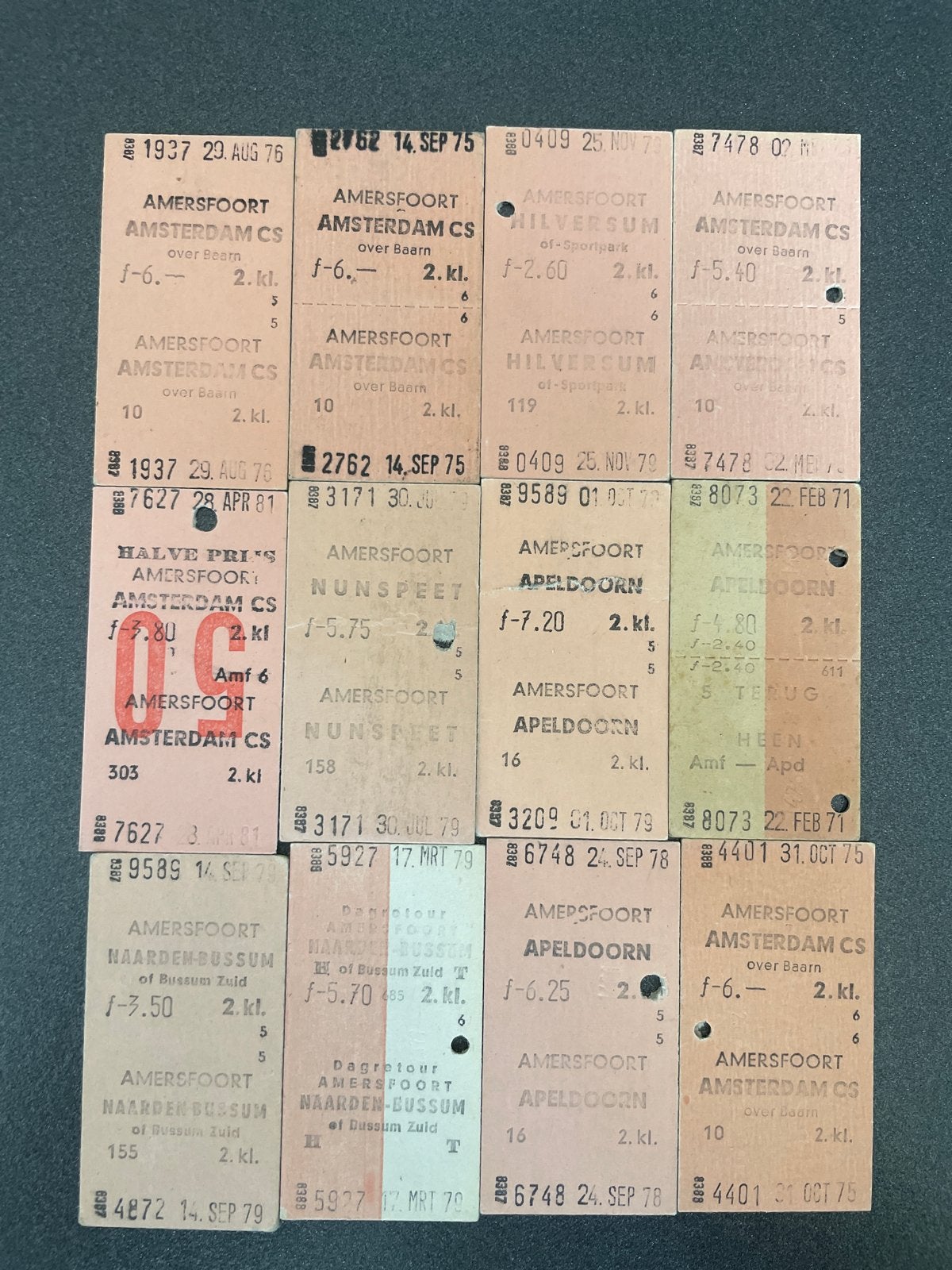 Collectie oude Nederlandse treinkaartjes Amersfoort, Ophalen of Verzenden, 1970 tot heden, Overige typen