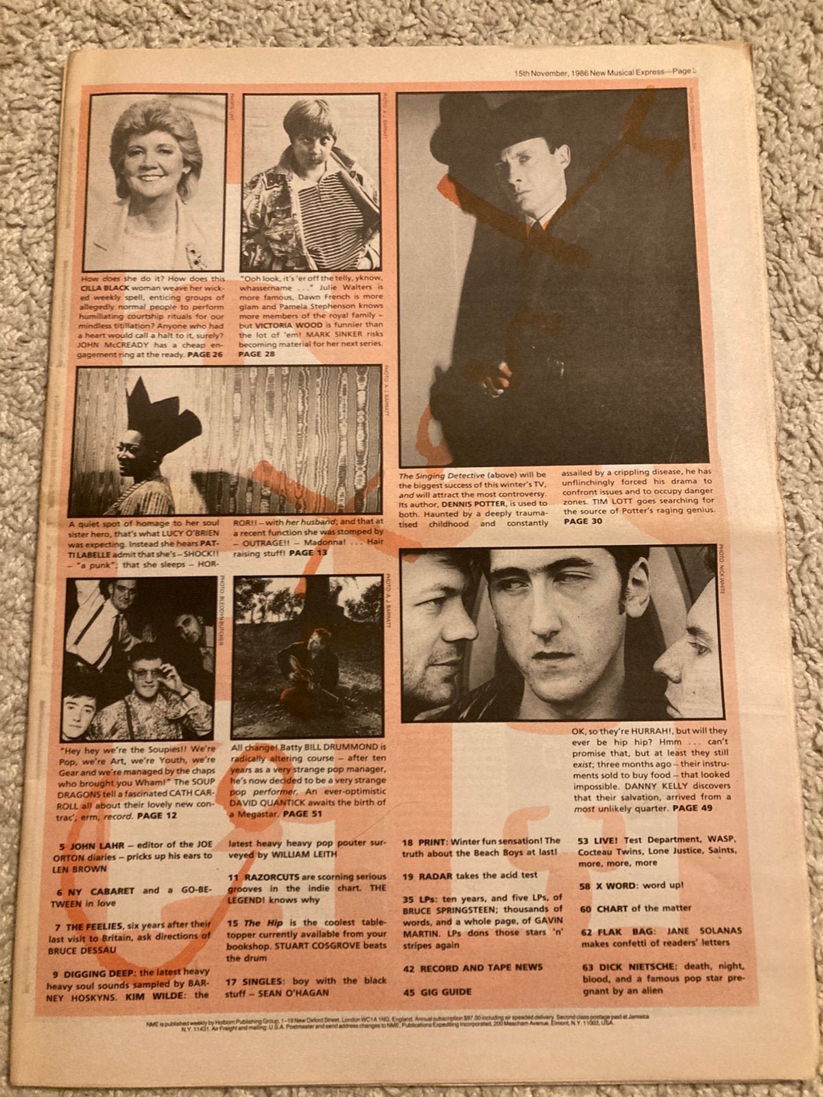 NME 1986 FEELIES Soup Dragons HIPHOP Cilla Black HURRAH!, Boeken, Ophalen of Verzenden, Gelezen, Muziek, Film of Tv