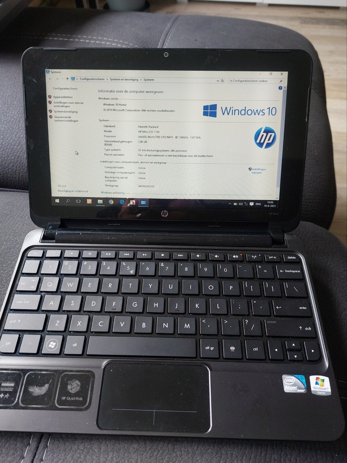 HP Mini 210-1100 Netbook - Compact en Functioneel 1.66hz/1gb, Computers en Software, Gebruikt, Minder dan 4 GB, Qwerty, Verzenden