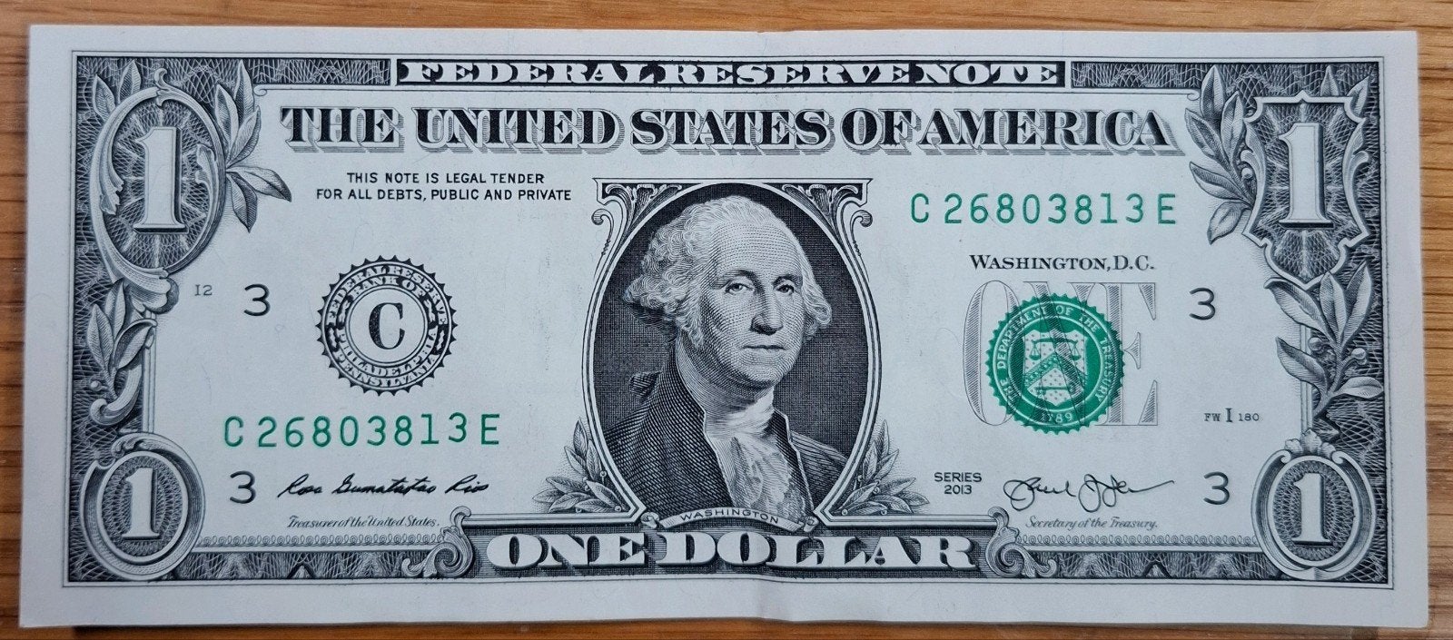 65# USA 1 Dollar 2013 P537, Postzegels en Munten, Bankbiljetten | Amerika, Ophalen of Verzenden, Noord-Amerika