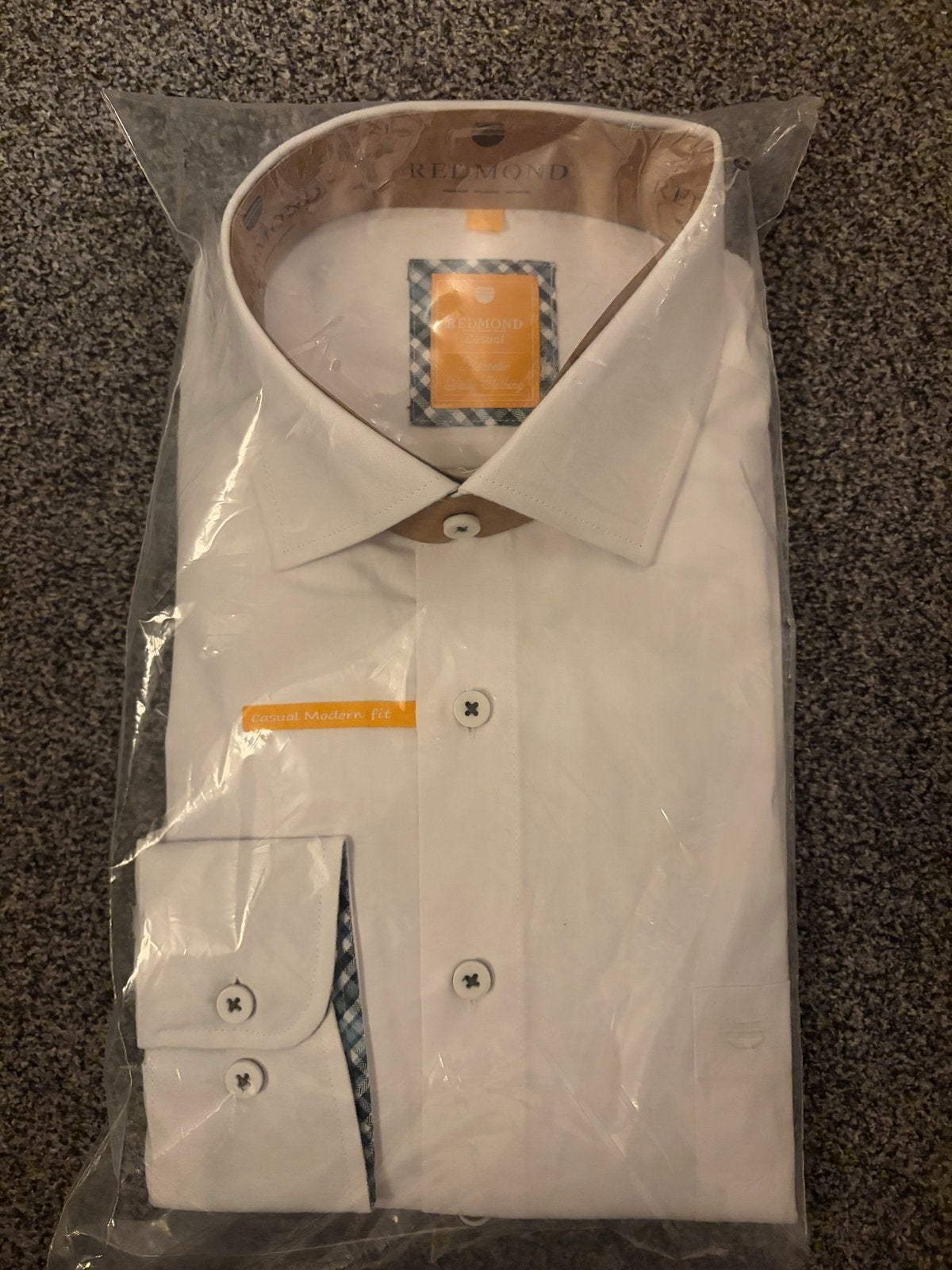 Nieuw Redmond overhemd, maat L, wit, casual modern fit, Ophalen of Verzenden, Nieuw, Wit, Halswijdte 41/42 (L)