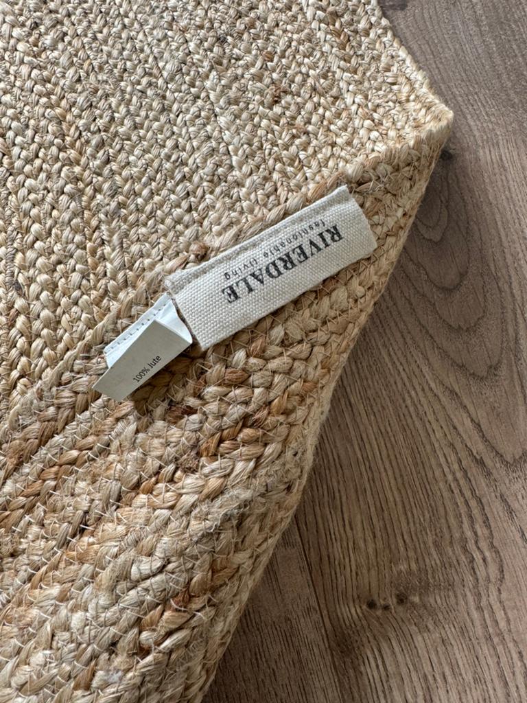 Riverdale rond jute vloerkleed - 56cm, Ophalen, Beige, Rond, 50 tot 100 cm