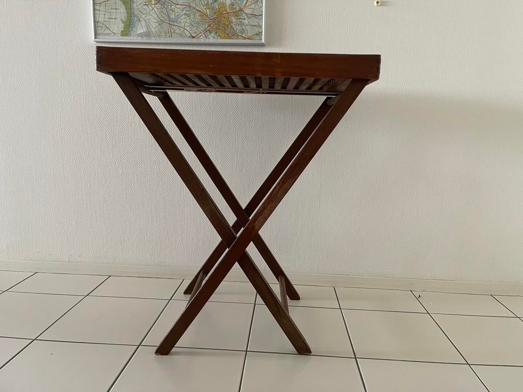 ScanCom Scan Com teak hout bulter tray tafel bijzettafel, Ophalen of Verzenden, Zo goed als nieuw, 25 tot 50 cm, Rechthoekig