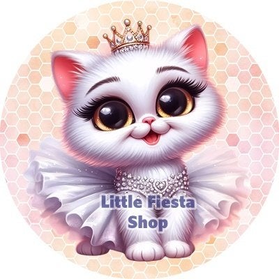 lf1291 luxe icing kitten prinses 19cm eetbare taart print, Ophalen of Verzenden, Nieuw, Taarten, Bakvorm