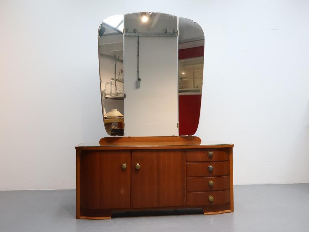 Vintage kaptafel | Jaren 60 | Drieluik spiegel, Huis en Inrichting, Tafels | Kaptafels, Ophalen, Gebruikt, ., Vintage