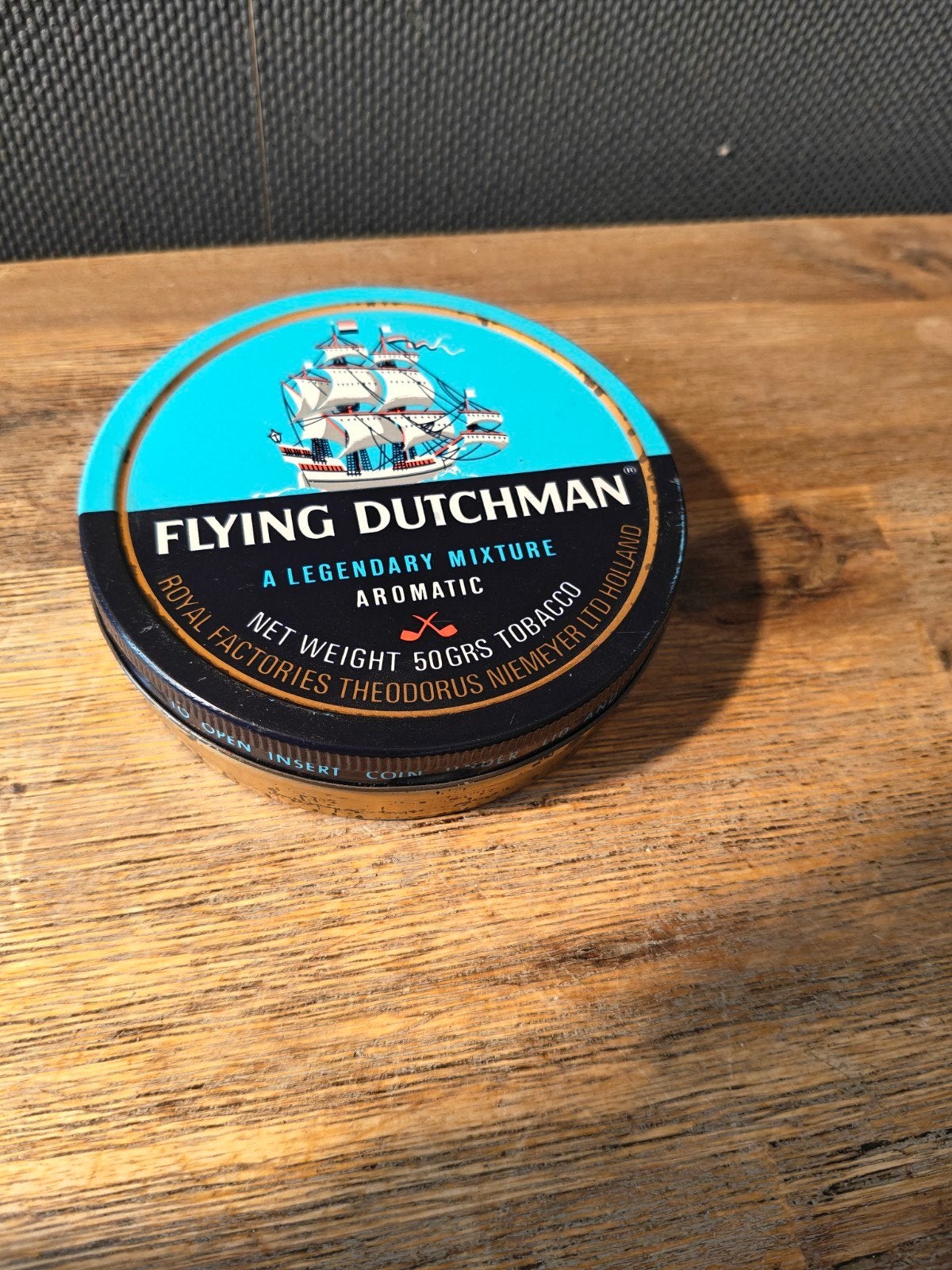 Vintage Flying Dutchman tabaksblikje - 50 grs, Ophalen of Verzenden, Gebruikt, Tabaksdoos of Verpakking