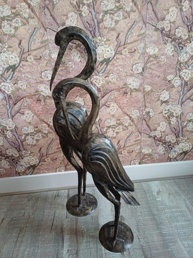 Set van 2 decoratieve metalen  vogels, Huis en Inrichting, Woonaccessoires | Overige, Ophalen of Verzenden, Zo goed als nieuw
