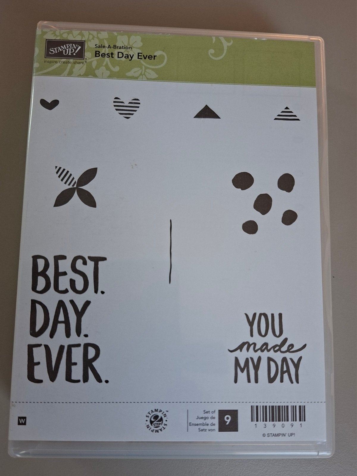 Stampin' Up! Best Day Ever stempelset, Ophalen of Verzenden, Gebruikt, Houten stempel