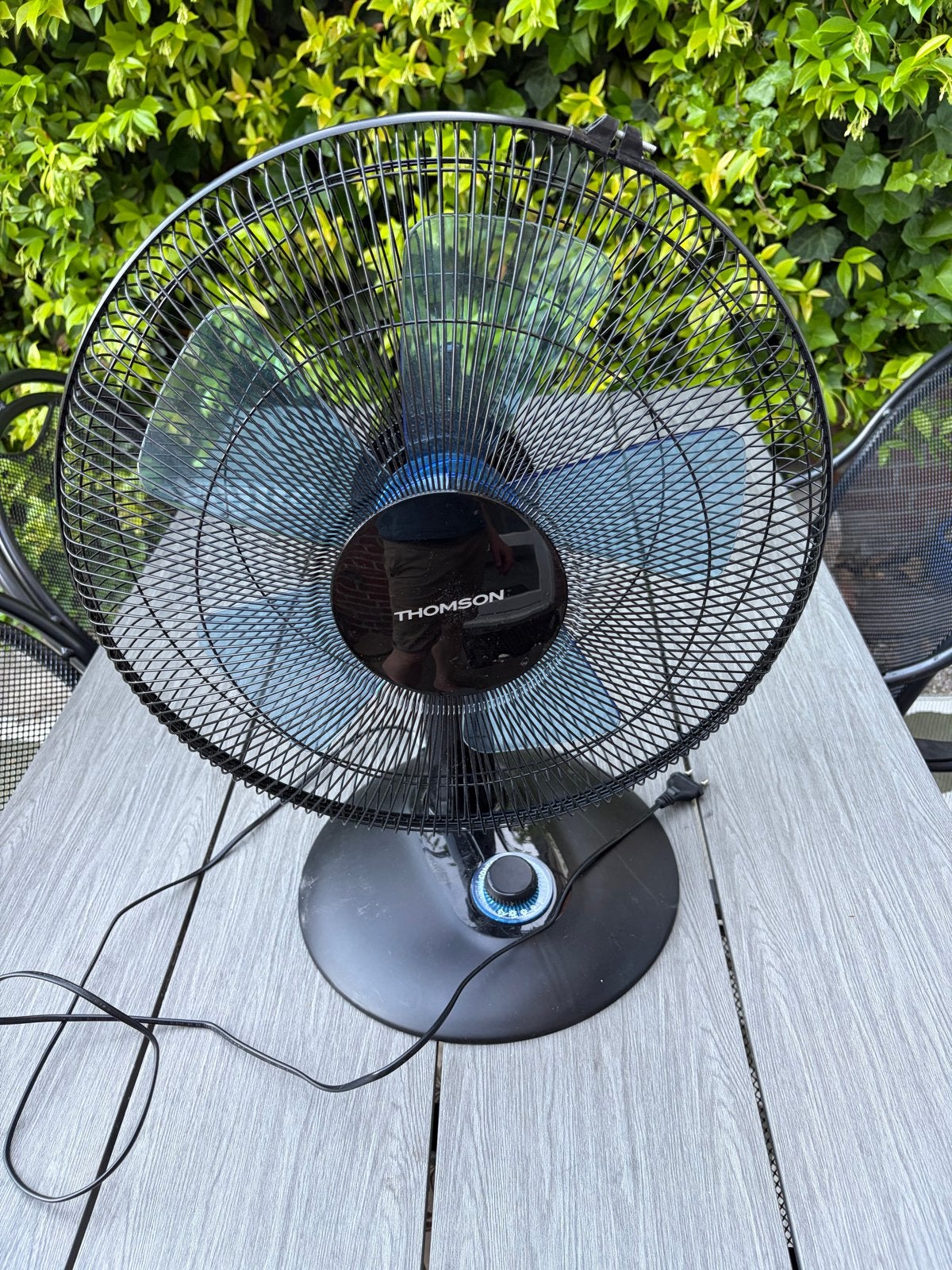 Grote Thomson THVEL 640ST Tafelventilator 40 cm Zwart, Witgoed en Apparatuur, Ophalen, Zo goed als nieuw, Tafelventilator