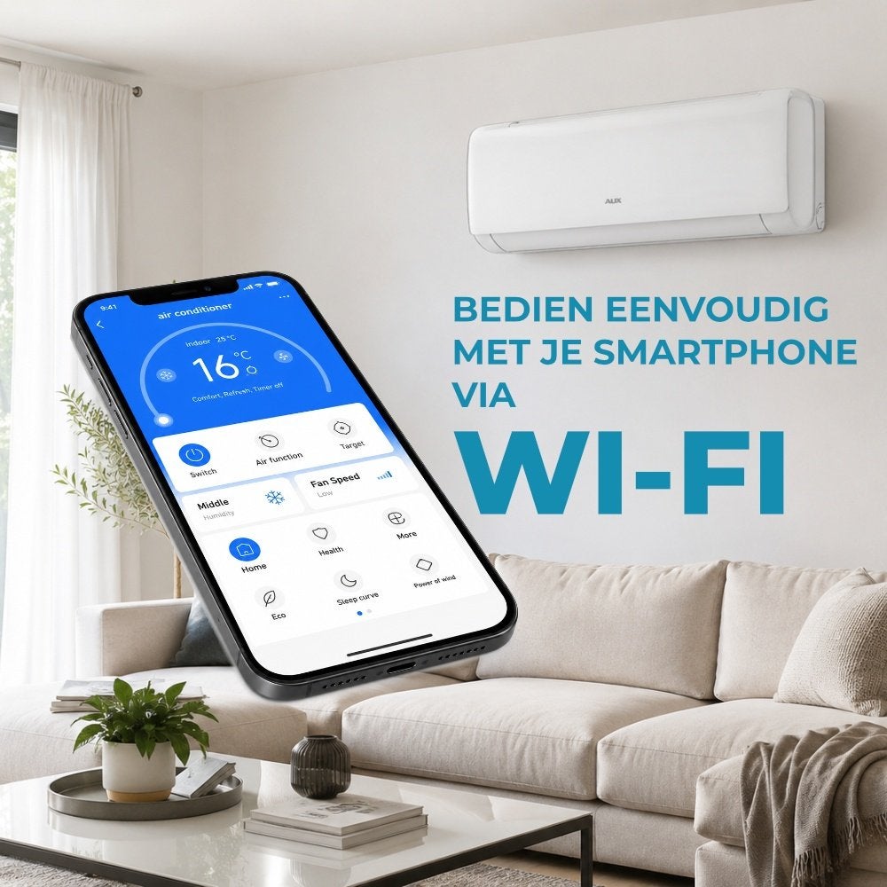 Airco's met Wi-Fi  |  Vanaf €399,-  |  Snel geleverd, Koelen en Ontvochtigen, Timer, Verzenden, Nieuw