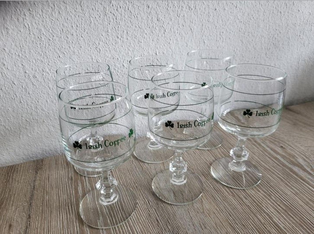 6 vintage Durabor Irish coffee glazen, Ophalen of Verzenden, Zo goed als nieuw, Overige typen