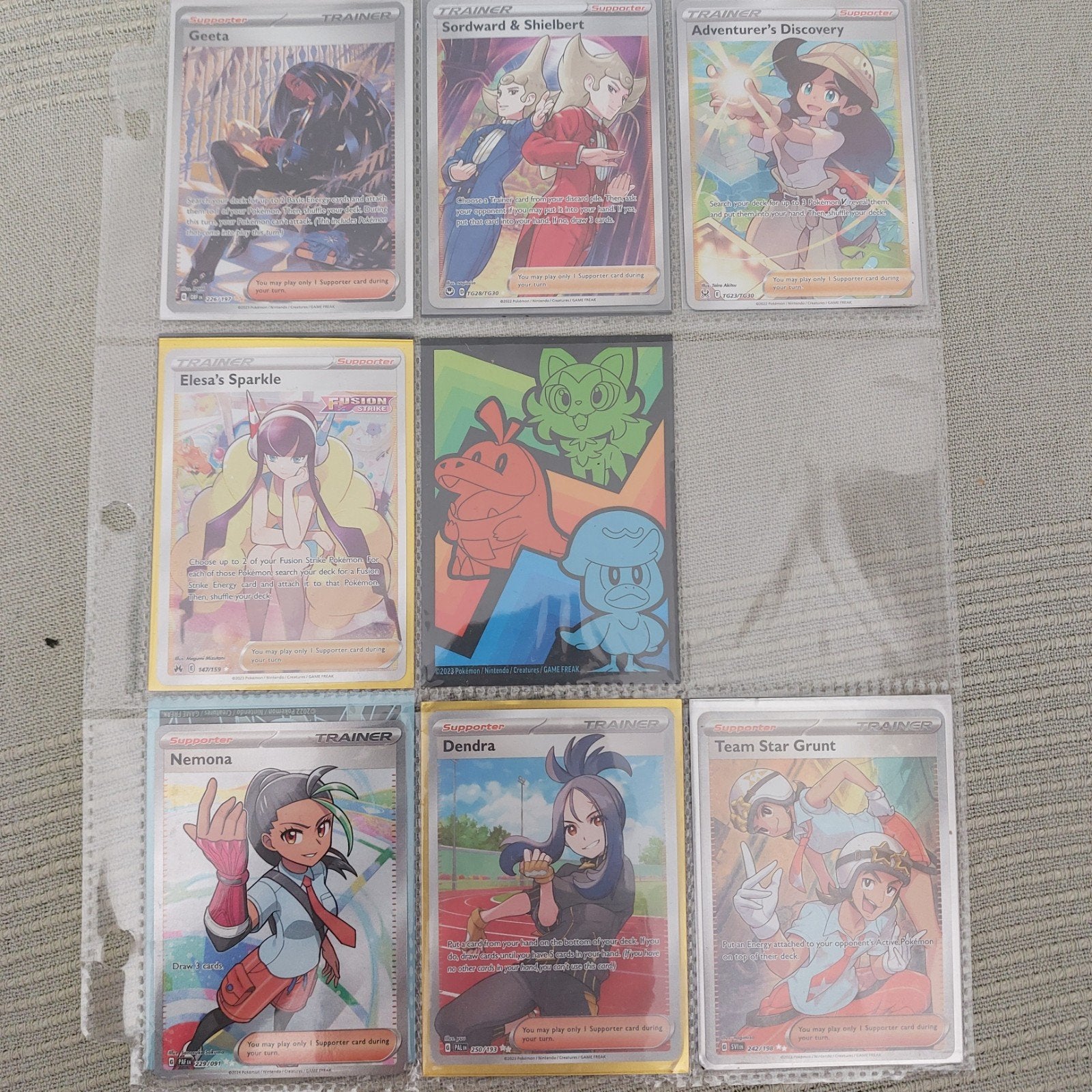 Pokémon Trainer Kaarten Collectie (9 stuks), Ophalen of Verzenden, Zo goed als nieuw, Meerdere kaarten