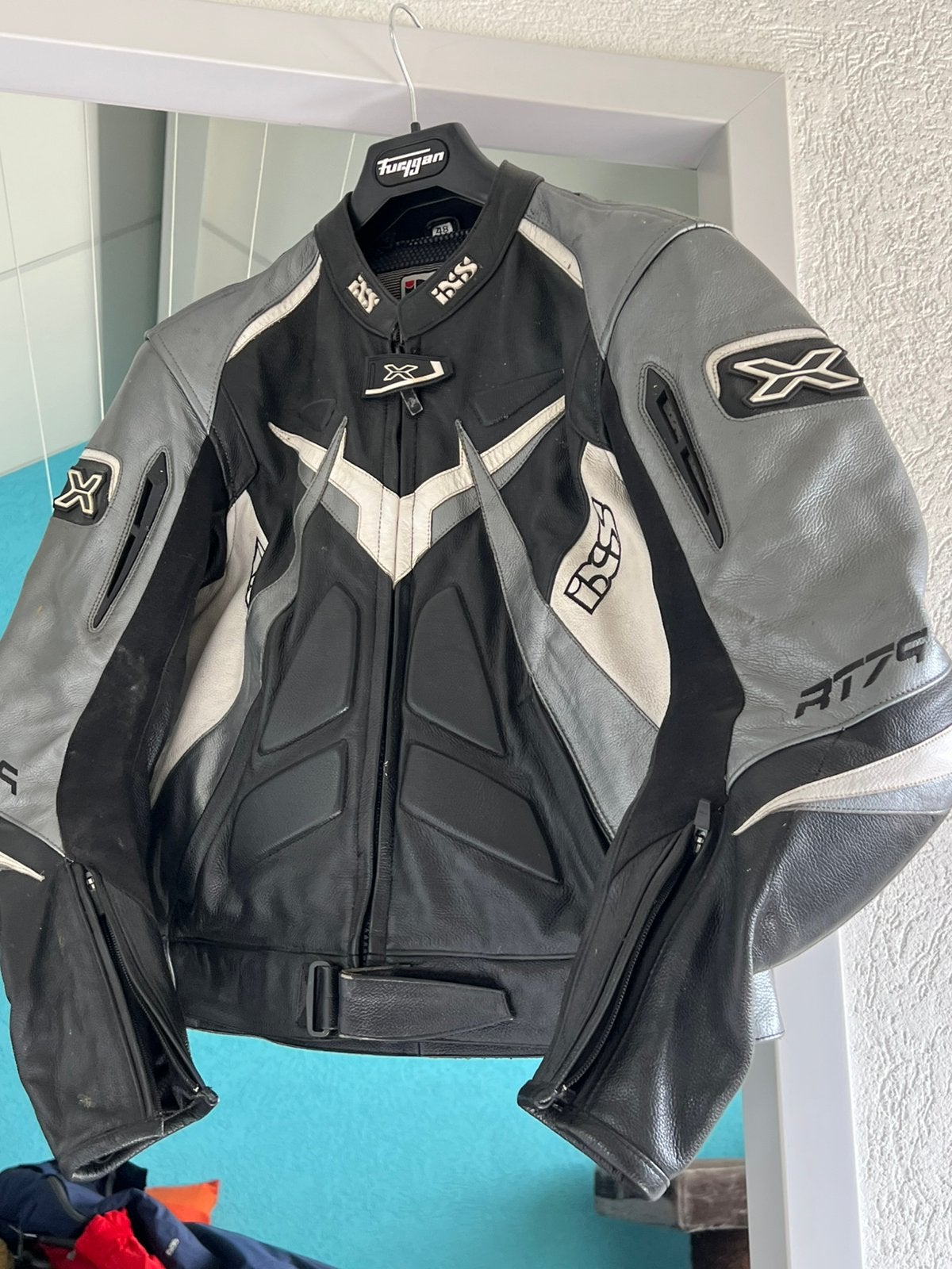 IXS leren motorjas heren maat 48, zwart/zilver/wit, Motoren, Kleding | Motorkleding, Ophalen of Verzenden, Tweedehands, Heren