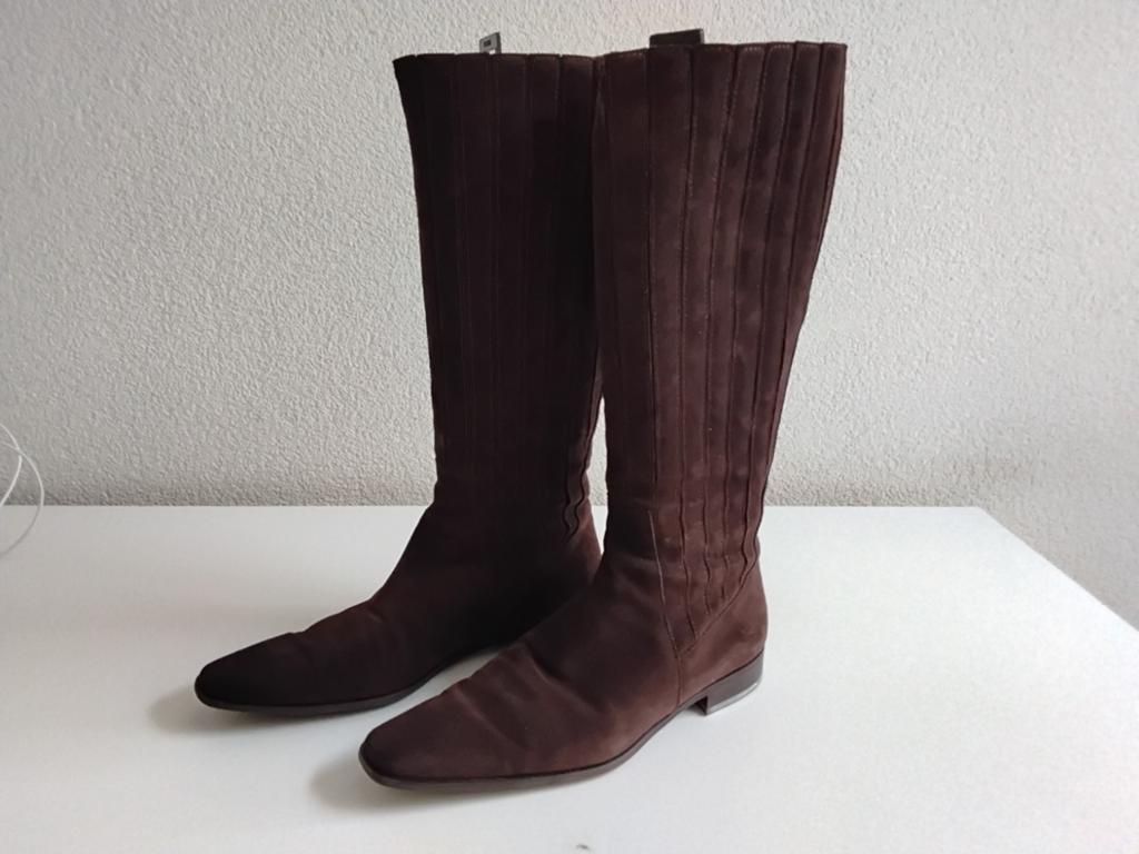 Bruine suède stretch laarzen,  maat 40, Cypres, Ophalen, Zo goed als nieuw, Bruin, Hoge laarzen