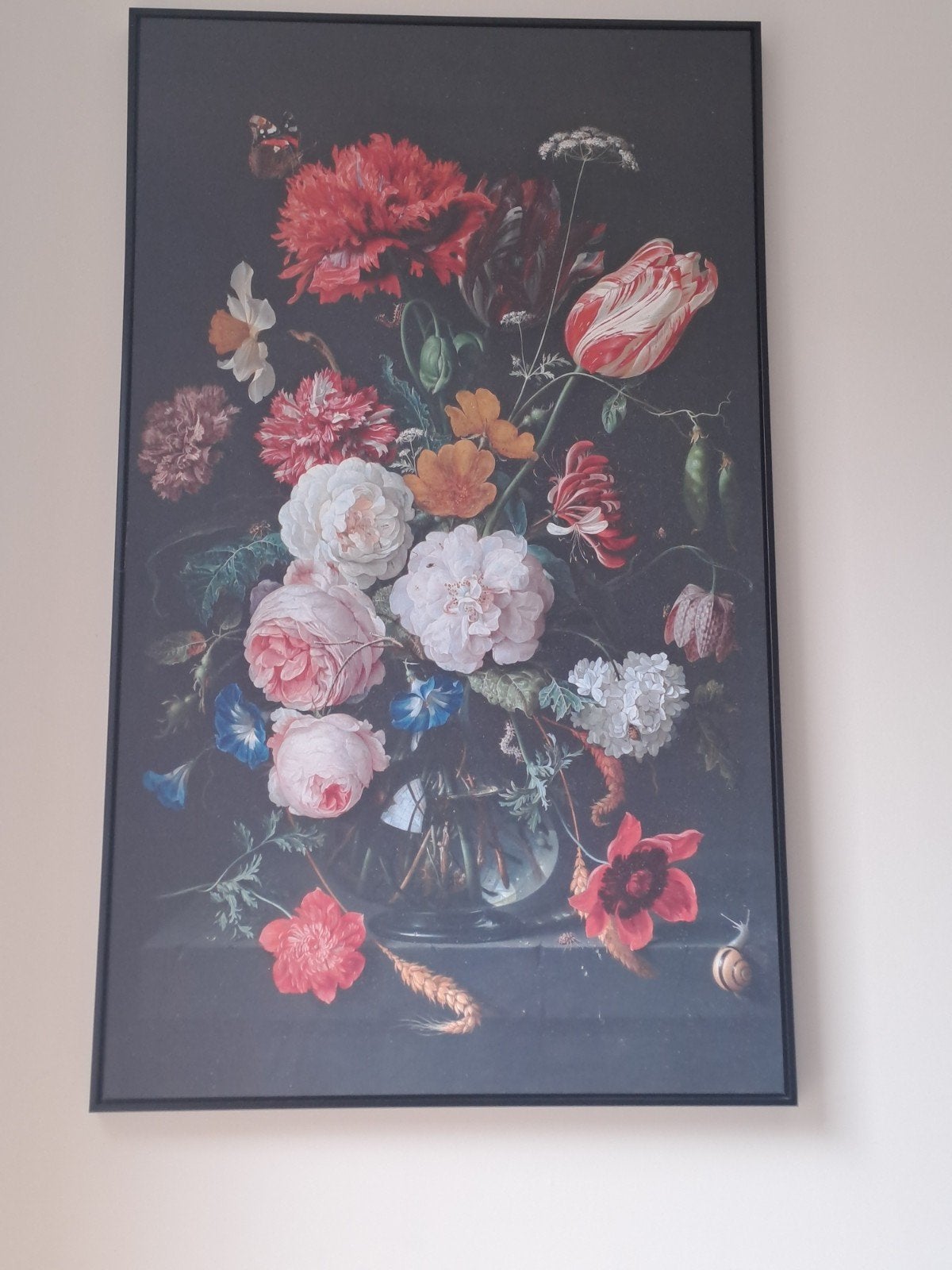 Prachtig Bloemenstilleven 118x70 cm, Ophalen, Zo goed als nieuw, Schilderij, 75 cm of meer