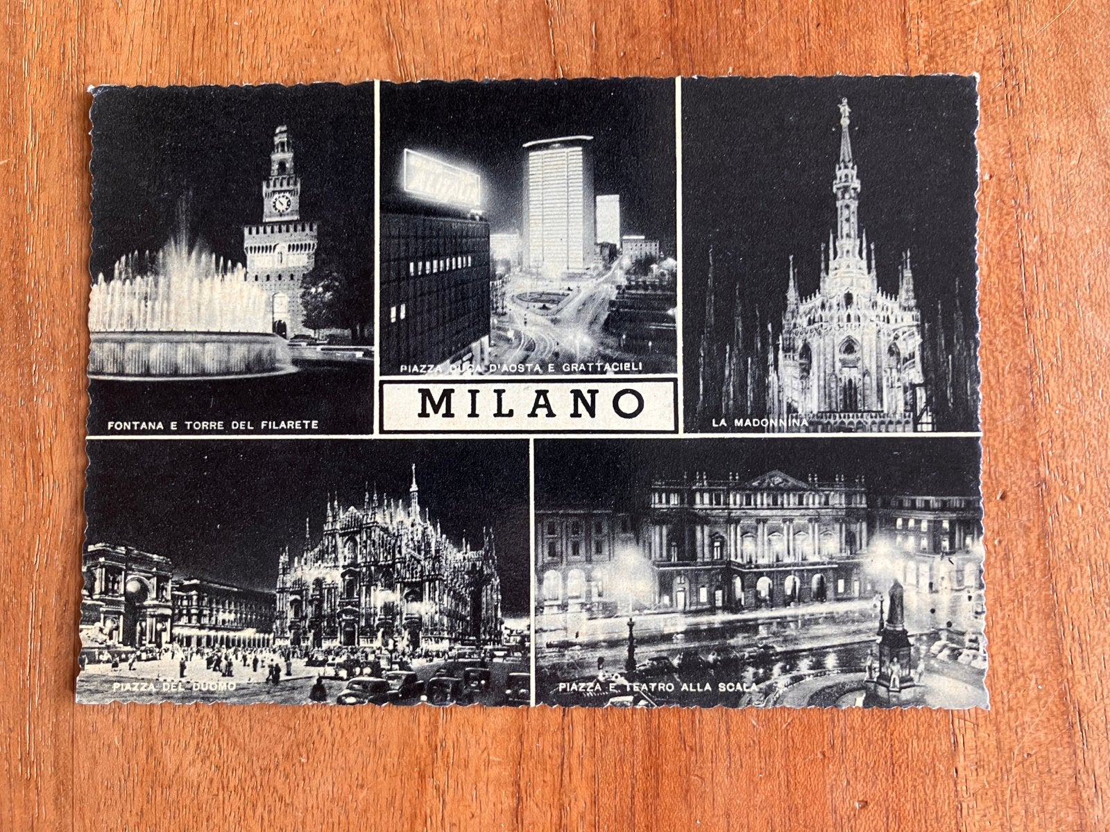 Milano - Milaan bij nacht, Ophalen of Verzenden, 1940 tot 1960, Ongelopen, Italië