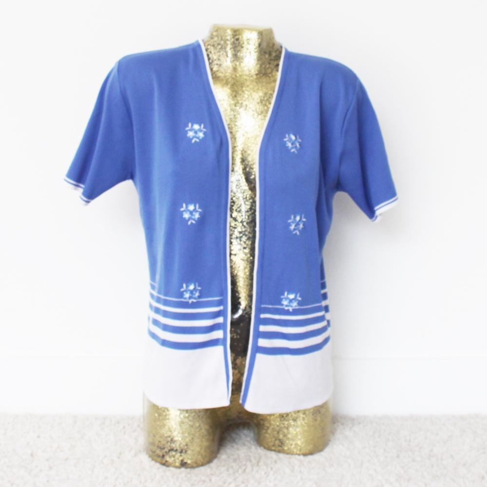 Vintage Vestje41 (L) - 41 € 10,-, Blauw, Maat 42/44 (L), Ophalen of Verzenden, Zo goed als nieuw