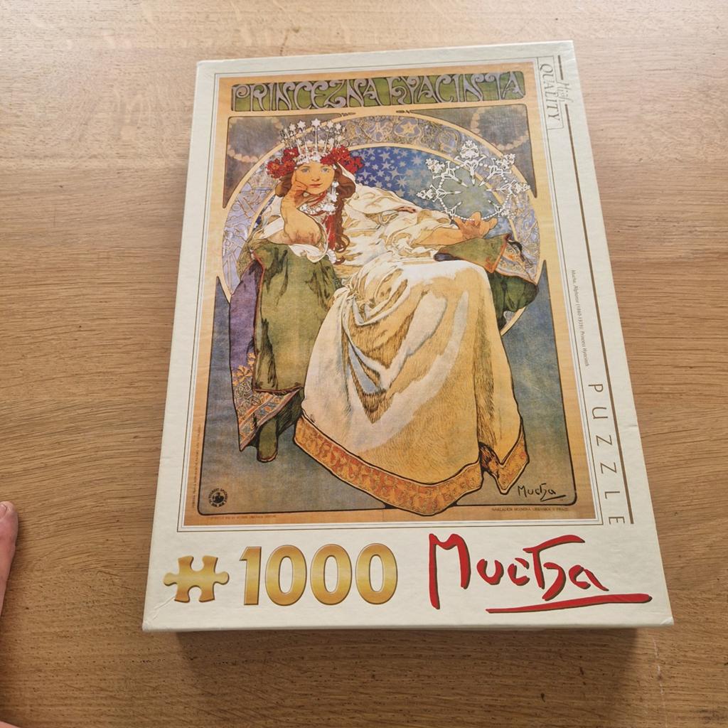 Mucha 'Prinses Hyacinth' Legpuzzel 1000 stukjes, Hobby en Vrije tijd, Ophalen of Verzenden, 500 t/m 1500 stukjes, Zo goed als nieuw