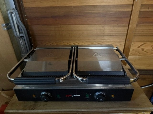 Professionele Contact grill, dubbele bakplaten, horeca, Ophalen, Gebruikt