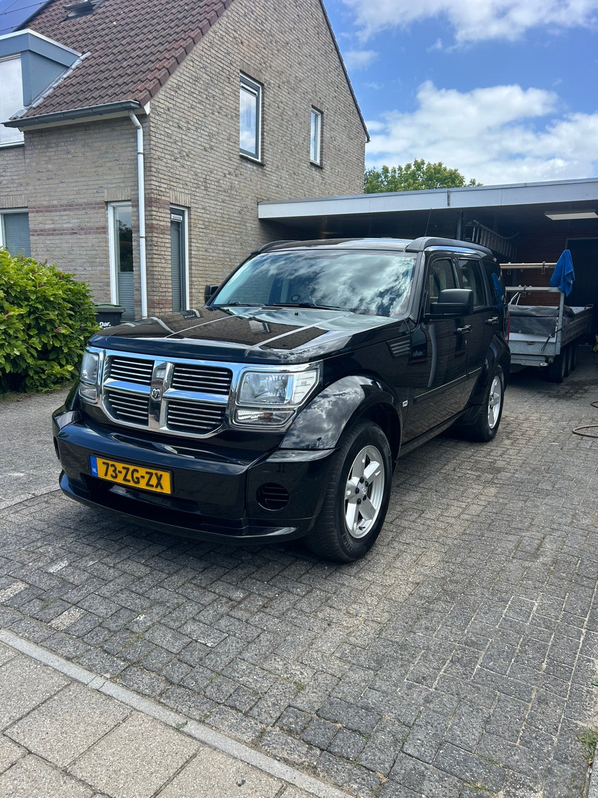 Dodge Nitro 3.7 V6 4X4 Aut 2008 Zwart caravan/paardentrailer, Automaat, Zwart, 205 pk, Grijs