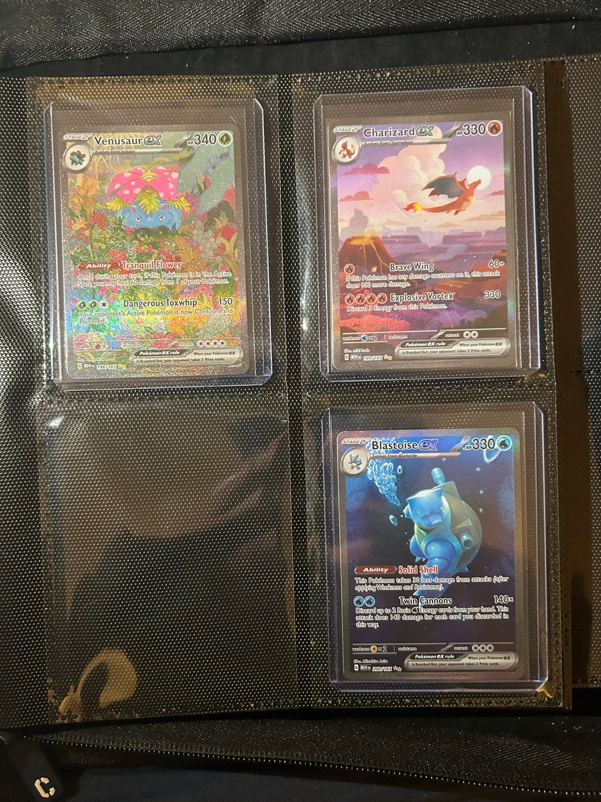 Pokémon kaarten 151 Venusaur Ex, Charizard Ex, Blastoise Ex, Ophalen of Verzenden, Zo goed als nieuw, Meerdere kaarten