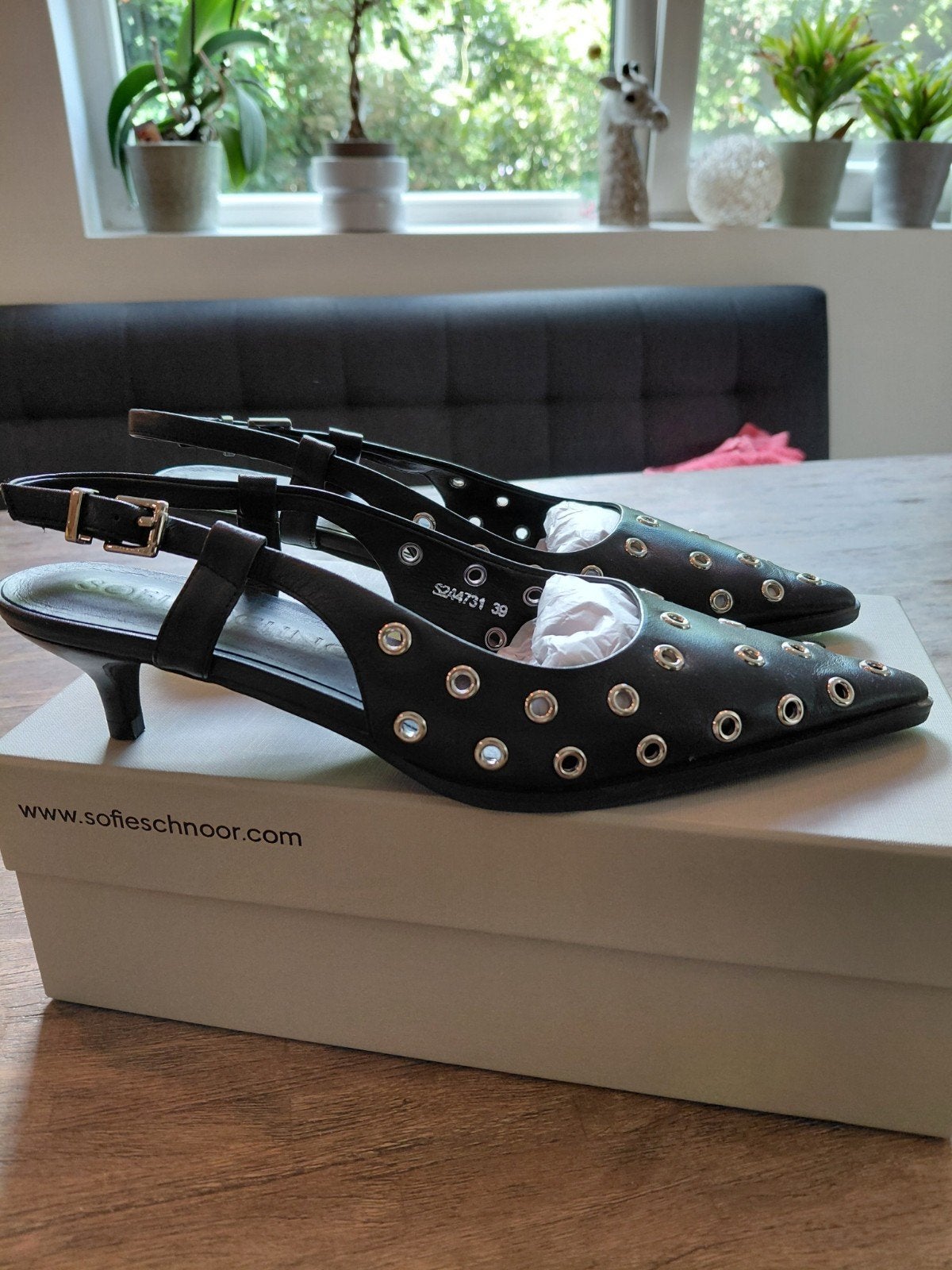 Sofie Schnoor Riley slingbacks zwart 39 leer ZGAN, Kleding | Dames, Schoenen, Verzenden, Zo goed als nieuw, Zwart