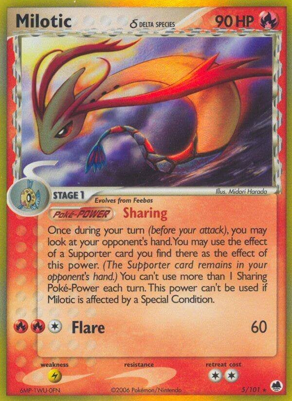 EX Series » Dragon Frontiers » Milotic 5/101, Ophalen of Verzenden, Gebruikt, Losse kaart