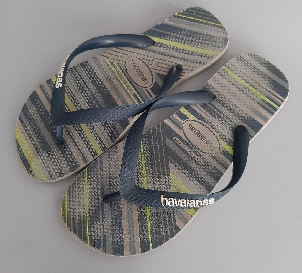 Havaianas maat 41/42 grijs met groen, Kleding | Heren, Schoenen, Overige kleuren, Havaianas, Gedragen, Ophalen