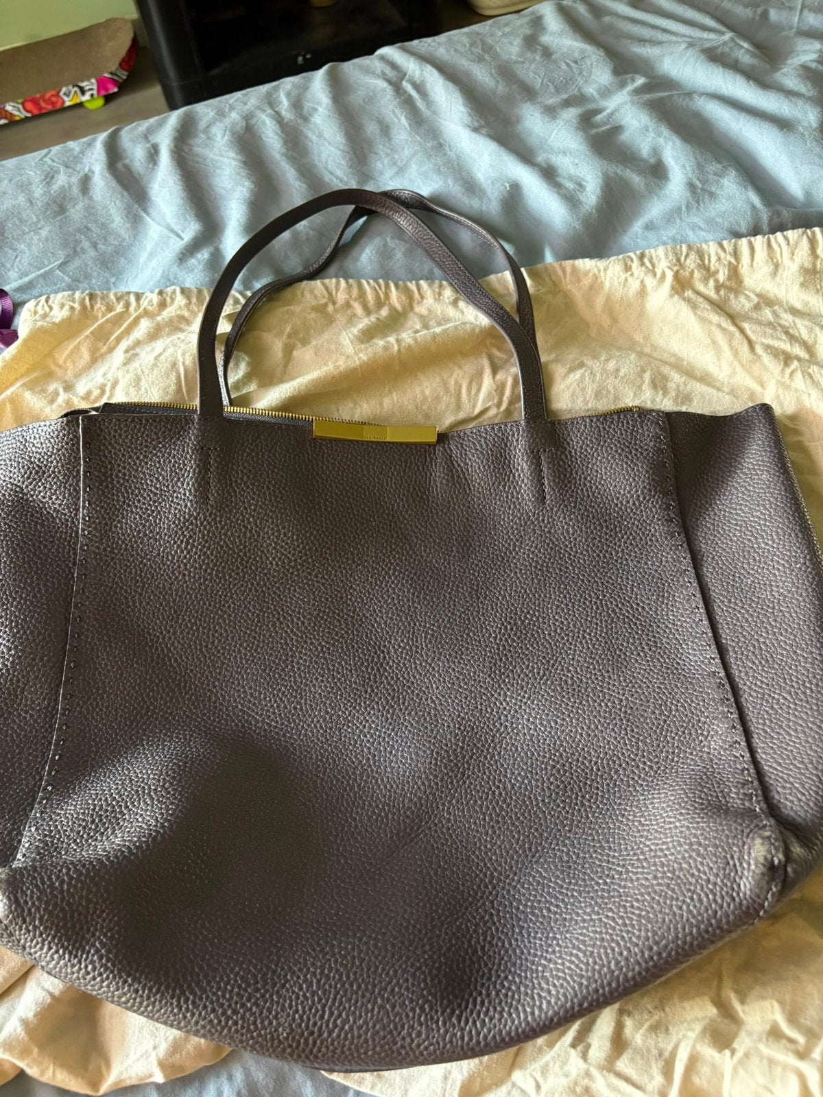 Ted Baker London leren shopper, Ophalen of Verzenden, Zo goed als nieuw, Bruin, Shopper