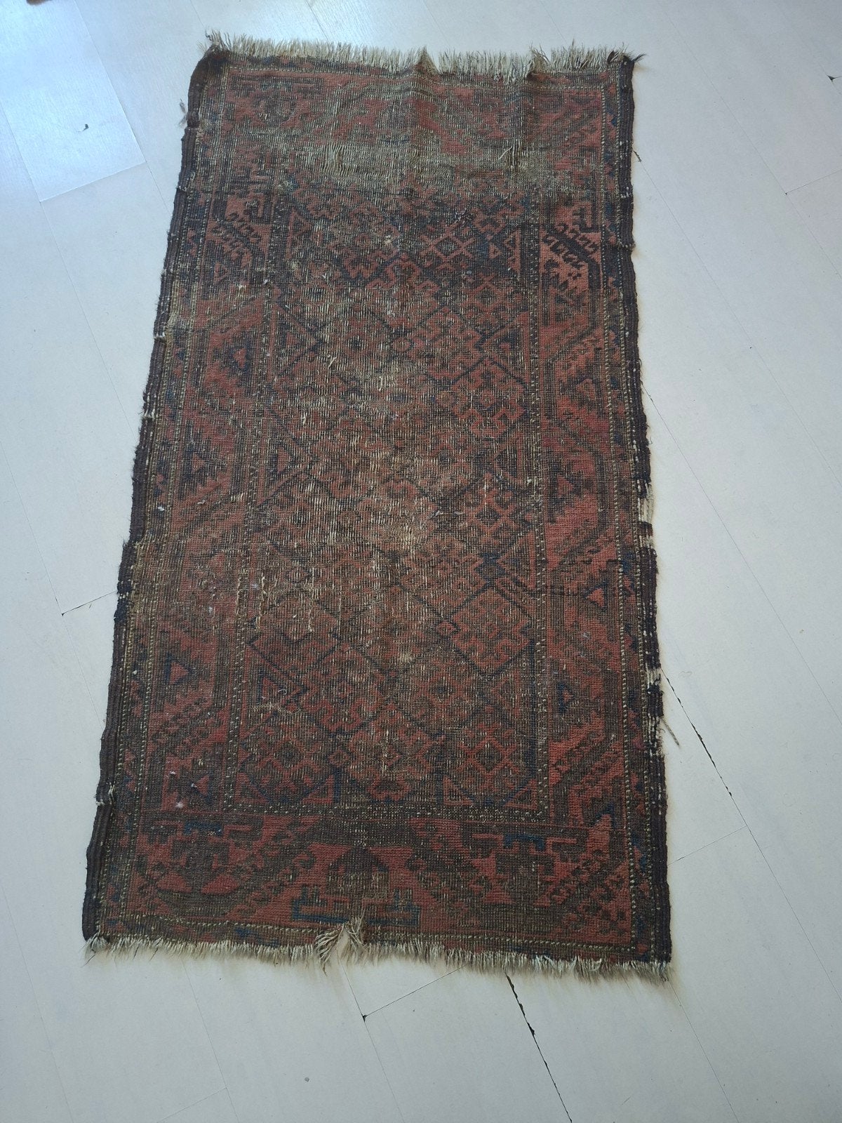 Vintage Afgaand Baluchi tapijt, Blauw, Gebruikt, 200 cm of meer, Ophalen of Verzenden