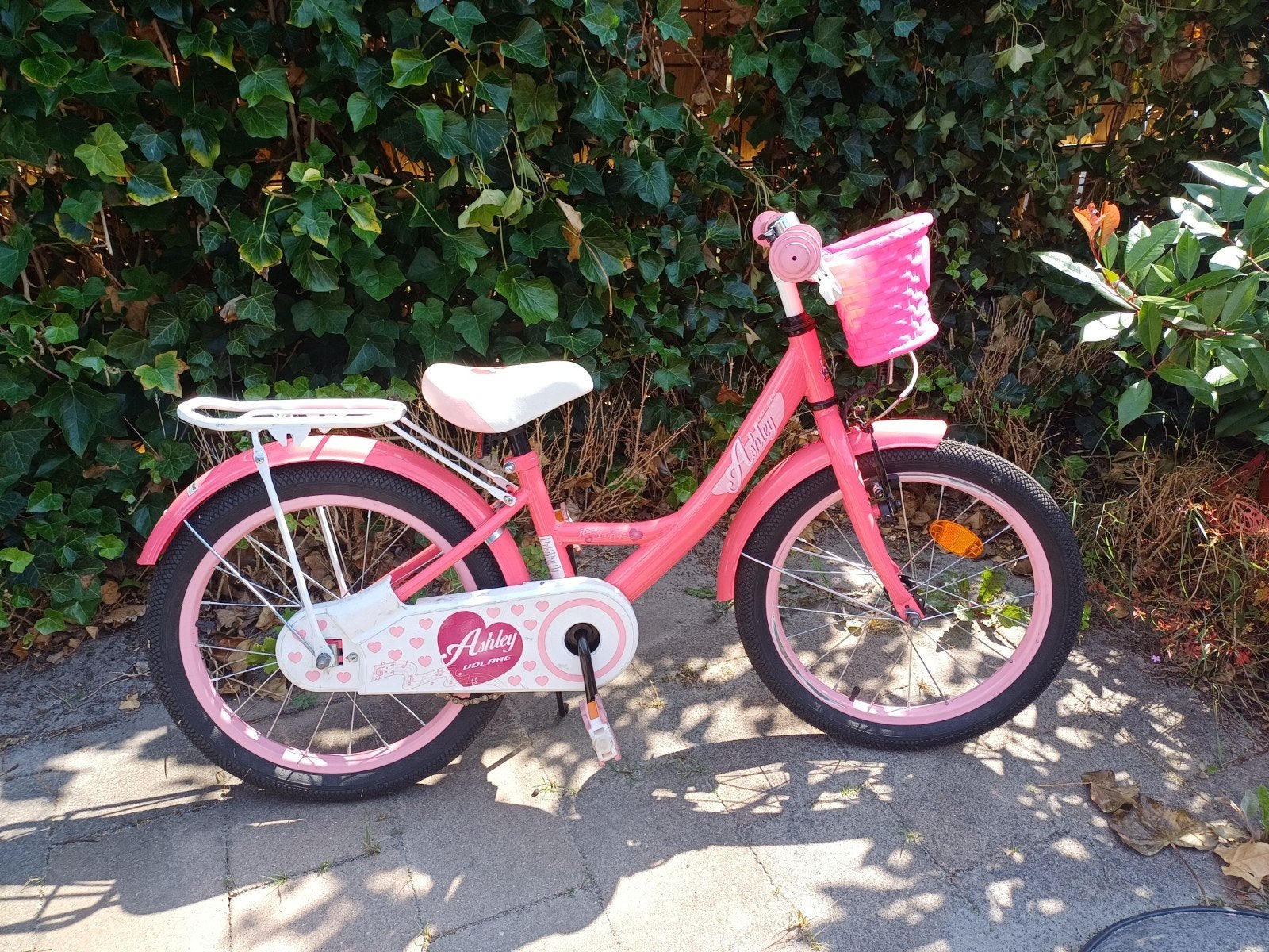 Roze kinderfiets 18 inch - kogels trappers los, Ophalen, Terugtraprem, Zijwieltjes, 16 tot 20 inch