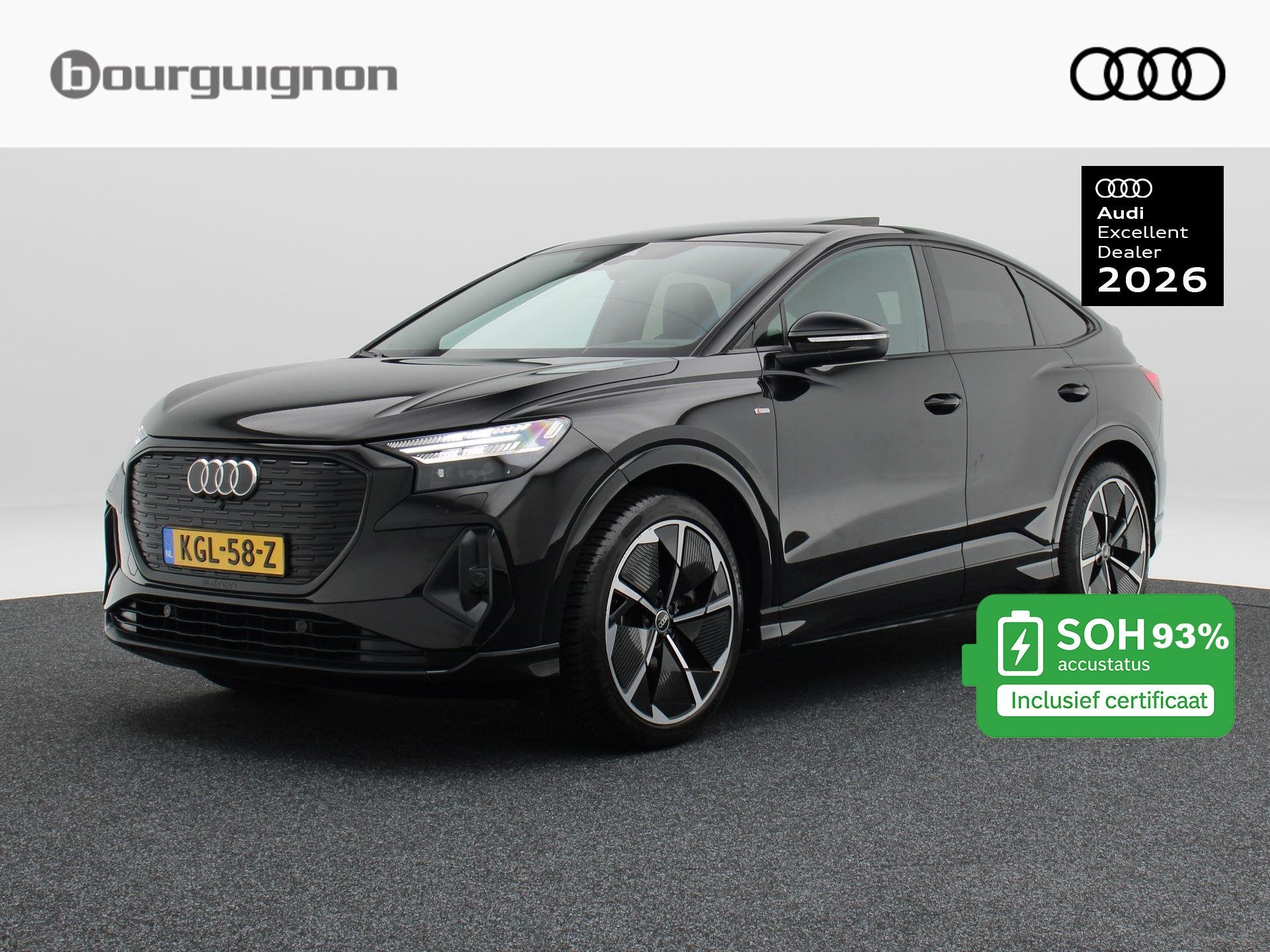 Audi Q4 Sportback e-tron 50 quattro S edition 77 kWh 299 Pk, Auto's, Audi, Automaat, Gebruikt, Zwart, 33 min